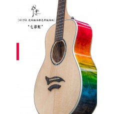 弦墨41吋純手工上色彩虹民謠結他